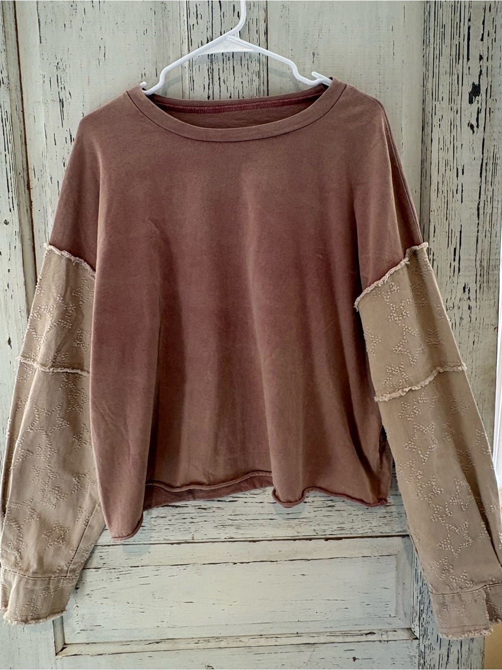 Mauve Knit Star Detailed Top